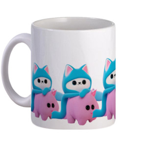 Mug Mug Kucing Naik Babi Ngantri Makan