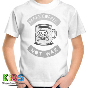Kaos MAKE COFFEE NOT WAR grey