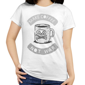 Kaos MAKE COFFEE NOT WAR grey