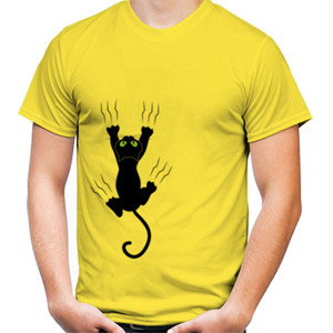 Kaos Kucing Hitam Mencakar