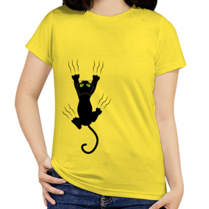 Kaos Kucing Hitam Mencakar