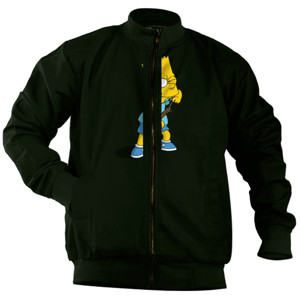 Jaket Bomber Kaos Pria Bart Simpson Gildan 