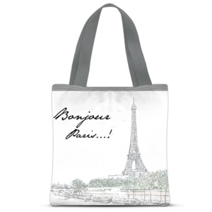 Tas Tote Fullprint Tas Tote  Bonjour Paris Fullprint