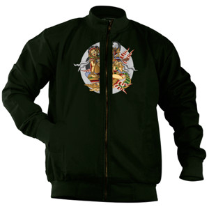 Jaket Bomber wayang melody 3 klasik putih