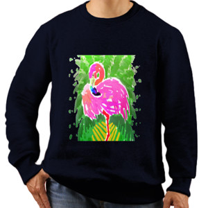 Jaket Sweater flamingo tropical