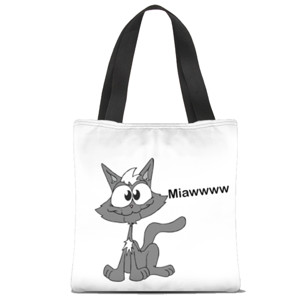 Tas Tote Fullprint Tas Gambar kucing lucu