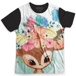 Kaos Fullprint Kaos Anak Motif Binatang Bunga dan Burung - Keren