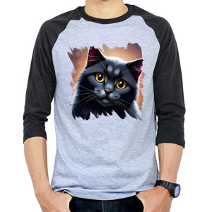 Kaos Raglan Siapa bilang kucing hitam seram? 