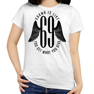 Kaos KARMA IS LIKE 69 black