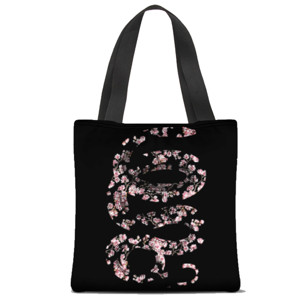Tas Tote Fullprint A Skull of Flowers
