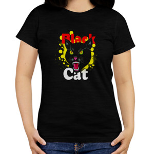 Kaos Black Cat Fireworks Retro