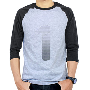 Kaos Raglan 0.99999... = 1 (Terang) - Pria & Wanita