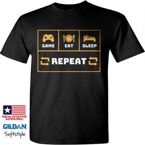 Kaos Wearthememo T-Shirt Game.Eat.Sleep.Repeat