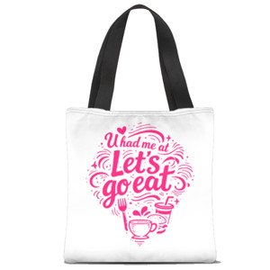 Tas Tote Fullprint Valentine Love Food Typography