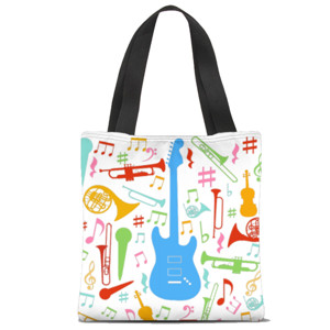 Tas Tote Fullprint Tote bag motif Music Art