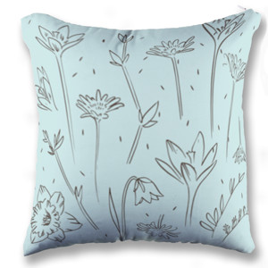 Bantal Hand Drawn Flowers