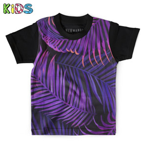 Kaos Anak Full-Print Baju Kaos Anak Tropical neon palm