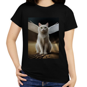 Kaos Kucing Putih Bersayap Lucu Menggemaskan Estetik