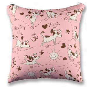 Bantal Yoga Dogs (Pink)