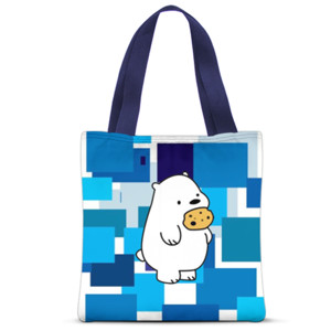 Tas Tote Fullprint Blue n bear