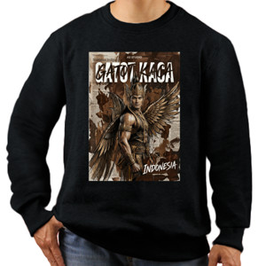 Jaket Sweater Kaos Gatotkaca Long Sleeve Black Tee