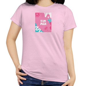 Kaos Kaos Wanita Summer Vibes Pink Y2K Aesthetic