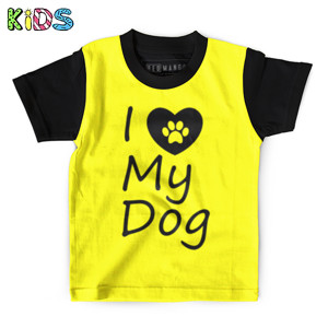 Kaos Anak Full-Print Kaos Anak I Love My Dog
