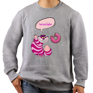 Jaket Sweater kaos alice cat i want some doughnut
