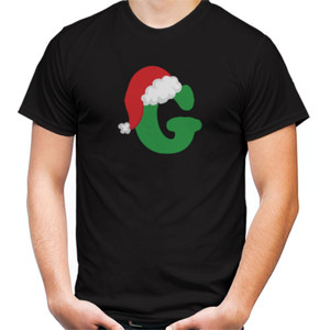 Kaos Christmas Letter G Alphabet Natal