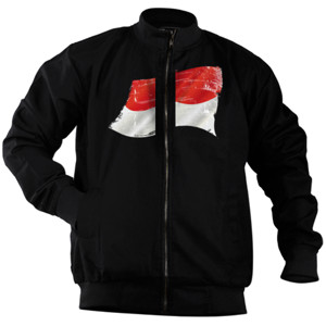 Jaket Bomber Indonesia Grunge Flags