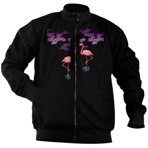 Jaket Bomber Kaos Flamingo 