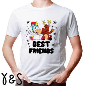 Kaos Best Friends Unicorn And Reindeer Christmas - 1