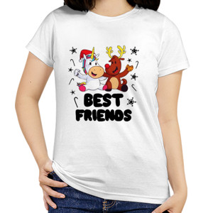 Kaos Best Friends Unicorn And Reindeer Christmas - 1