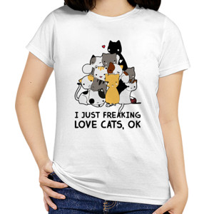 Kaos Official I Just Freaking Love Cats Ok - 1