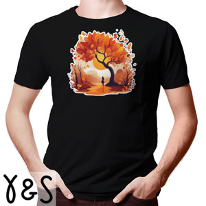 Kaos Autumn Pria Siluet Musim Gugur