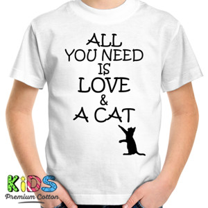 Kaos ALL YOU NEED IS LOVE & A CAT