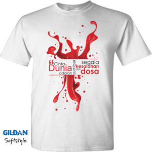 Kaos Cinta Dunia Sumber Segala Dosa Warna Terang