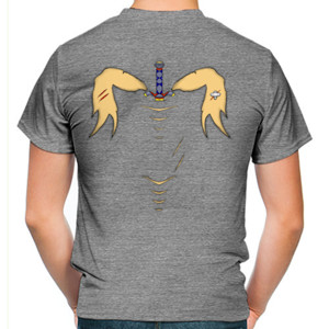 Kaos Desain sobek dan pedang