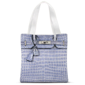 Tas Tote Fullprint Hermes Blue