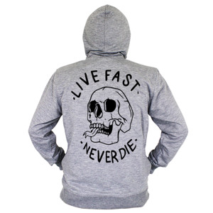 Hoodie Zipper Live Fast Never Die Hoodie