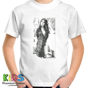 Kaos 16.front_Beauty_woman_sket_pencil_white