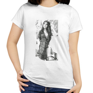 Kaos 16.front_Beauty_woman_sket_pencil_white