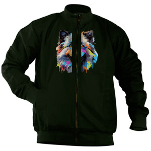 Jaket Bomber Kaos Gambar Anjing 080