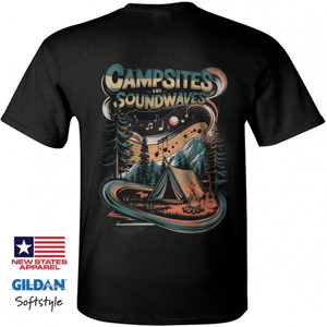 Kaos Streetwear Tema Camping & Musik Soundwaves