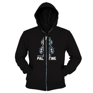 Hoodie Zipper Premium - Logo Robot Free Palestine #002