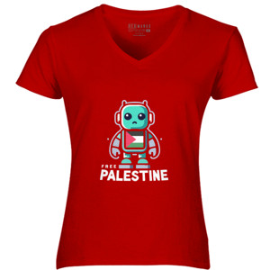 Kaos Premium - Logo Robot Free Palestine #002