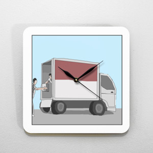 Jam Dinding Logistic Truck