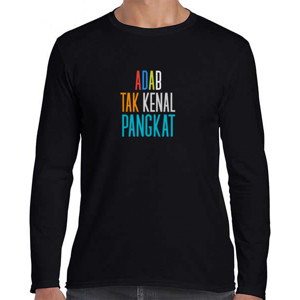 Kaos kaos lengan panjang cowok gambar tulisan custom