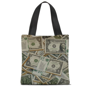 Tas Tote Fullprint pola dollar