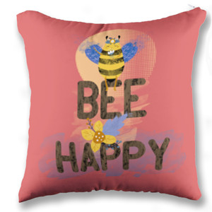 Bantal Bee Happy (2 sisi 2 warna)